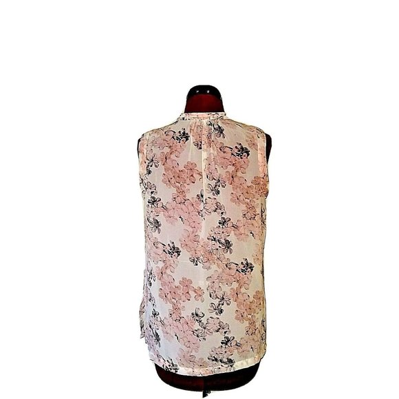 Premise Studio Womens Blouse Floral Size Medium Semi Sheer Side Split Pl… - Picture 2 of 7